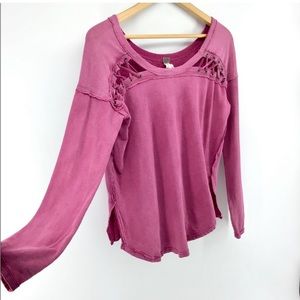 We The Free | long sleeve tie up shoulder top